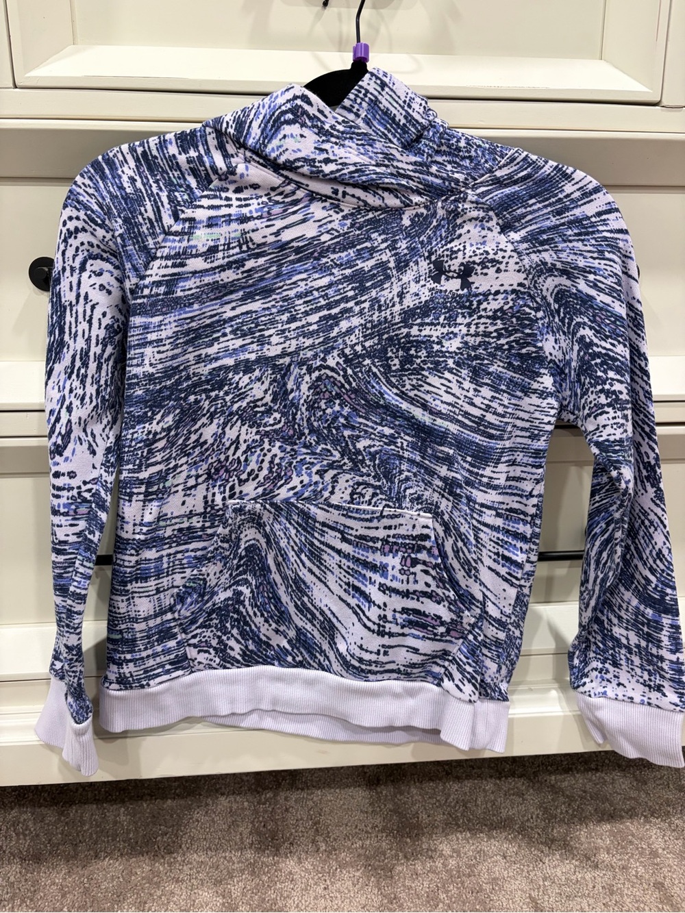 Under Armour Blue Wave Print Youth Hoodie - M